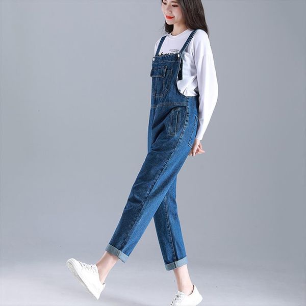 denim pants comfortable long strap womens jean korean version loose large size fatty mm s 8xl bib female, Blue
denim pants comfortable long strap womens jean korean version loose large size fatty mm s 8xl bib female, Blue