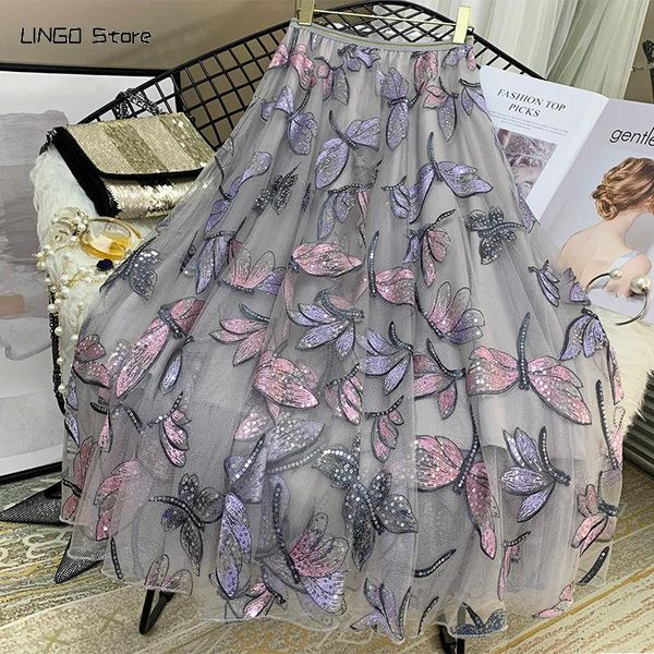 skirts sequins embroidery dragonfly two layer mesh pleated skirt women 2021 summer waist long womens elegant, Black
skirts sequins embroidery dragonfly two layer mesh pleated skirt women 2021 summer waist long womens elegant, Black