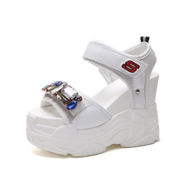 summer women sandals diamond wedge peep toe rhinestone high heels platform white flip-flops heeled, Black
summer women sandals diamond wedge peep toe rhinestone high heels platform white flip-flops heeled, Black