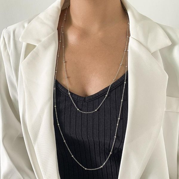 chains 2021 fashion women long style tassel chain necklace personality round bead jewelry lightweight exclusive, Silver
chains 2021 fashion women long style tassel chain necklace personality round bead jewelry lightweight exclusive, Silver