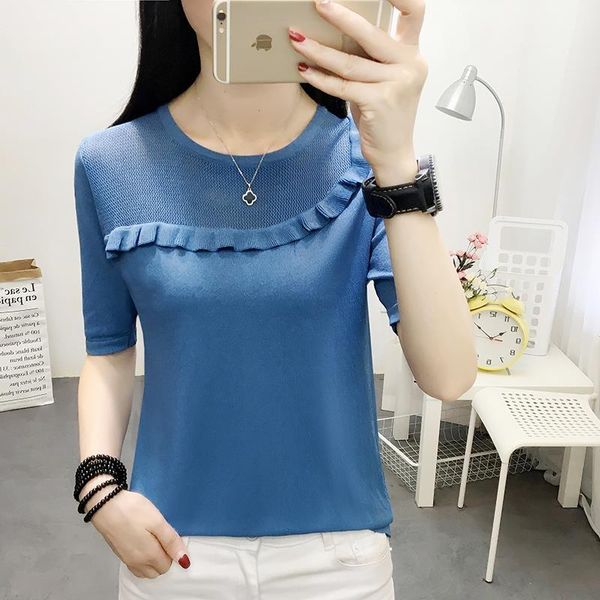 women's blouses & shirts 2021 women spring summer style lady casual short sleeve patchwork o-neck blusas, White
women's blouses & shirts 2021 women spring summer style lady casual short sleeve patchwork o-neck blusas, White