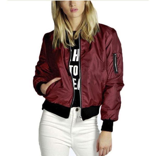 women's jackets short outerwear spring and autumn long-sleeved thin basic jacket bomber zipper, Black;brown
women's jackets short outerwear spring and autumn long-sleeved thin basic jacket bomber zipper, Black;brown