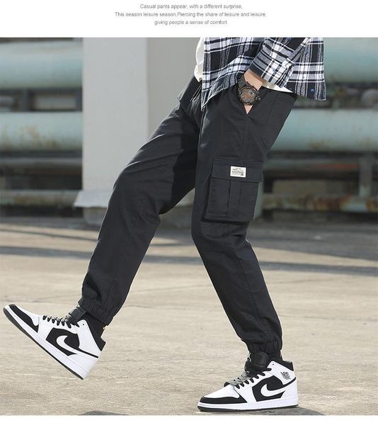 men's pants 2021 spring and autumn fashion casual overalls fitness running solid multi bag sports m-7xl, Black
men's pants 2021 spring and autumn fashion casual overalls fitness running solid multi bag sports m-7xl, Black