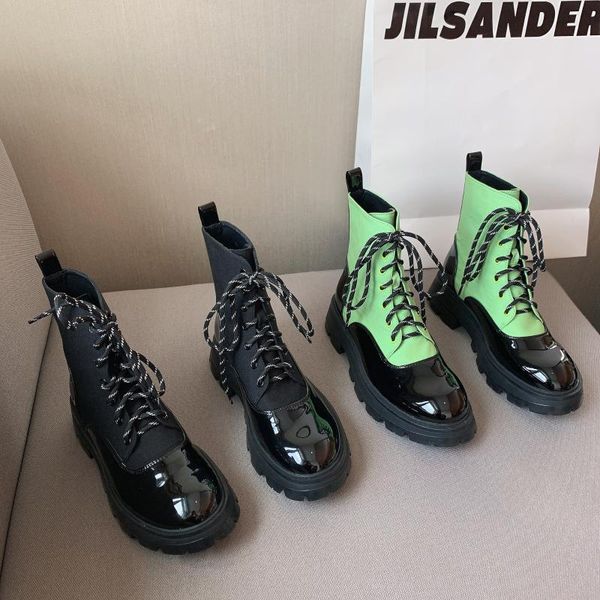 boots women stretch platform middle heels mixed color green and black ankle 2021 autumn work daily shoes
boots women stretch platform middle heels mixed color green and black ankle 2021 autumn work daily shoes