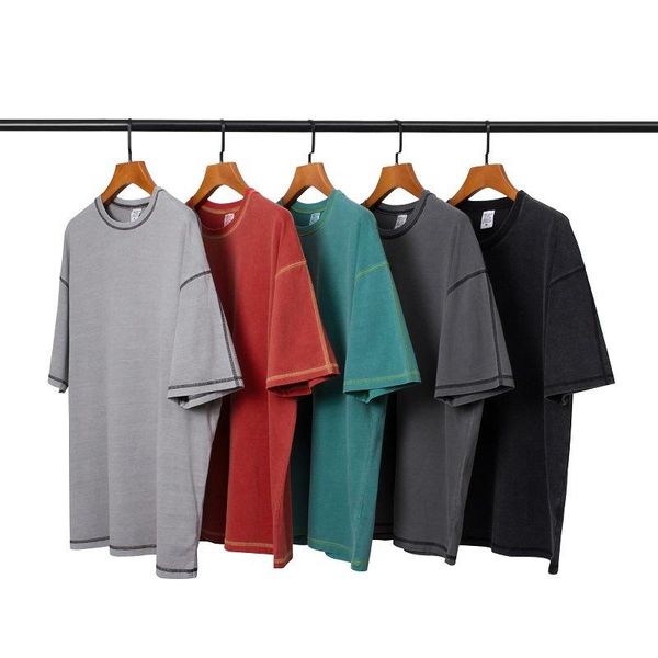 men's t-shirts summer hip hop vintage short sleeve loose men solid color o-neck collar oversize retro tees outwear, White;black
men's t-shirts summer hip hop vintage short sleeve loose men solid color o-neck collar oversize retro tees outwear, White;black