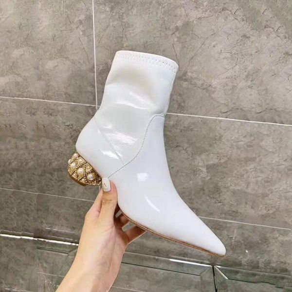 boots fashion female black white ankle for woman pear crystal low heel sock pointed toe bottes femme womens shoes
boots fashion female black white ankle for woman pear crystal low heel sock pointed toe bottes femme womens shoes