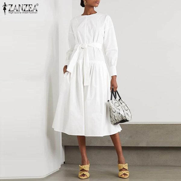 fashion elegant office women belted work sundress zanzea 2021 autumn long sleeve solid midi dress plus size femme party vestido casual dress, Black;gray
fashion elegant office women belted work sundress zanzea 2021 autumn long sleeve solid midi dress plus size femme party vestido casual dress, Black;gray