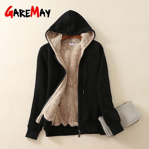 women's jackets 2021winter warm casual hoodie jacket ladies thick velvet long sleeve zipper lamb cashmere hoodies female coat plus size, Black;brown
women's jackets 2021winter warm casual hoodie jacket ladies thick velvet long sleeve zipper lamb cashmere hoodies female coat plus size, Black;brown