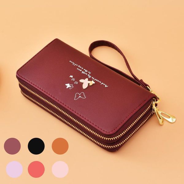 womens long fashion wristlet clutch bag cartoon butterfly double zipper large capacity mobile phone wallet purses, Red;black
womens long fashion wristlet clutch bag cartoon butterfly double zipper large capacity mobile phone wallet purses, Red;black