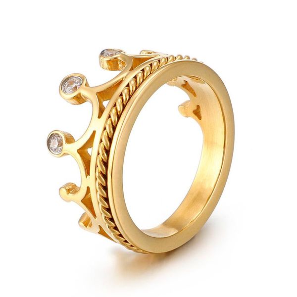 cluster rings design queen crown ring for women stainless steel wia wire shiny cz stones silver gold color wedding, Golden;silver
cluster rings design queen crown ring for women stainless steel wia wire shiny cz stones silver gold color wedding, Golden;silver