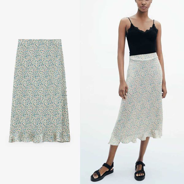 za elegant floral print midi skirt women high waist ruffle summer skirts chic back zip female cottagecore vintage skirts 210602, Black
za elegant floral print midi skirt women high waist ruffle summer skirts chic back zip female cottagecore vintage skirts 210602, Black