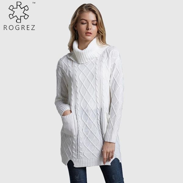 women's sweaters rogrez autumn winter women sweater dress pullovers x long female knitted cotton turtleneck, White;black
women's sweaters rogrez autumn winter women sweater dress pullovers x long female knitted cotton turtleneck, White;black