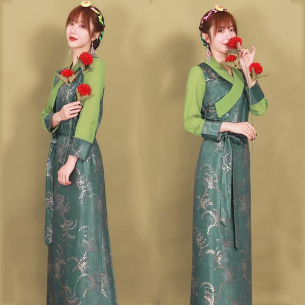tibetan ethnic costume female classical silk clothing women asian gown summer long dress cheongsam style oriental elegant robe festival stag, Black;red
tibetan ethnic costume female classical silk clothing women asian gown summer long dress cheongsam style oriental elegant robe festival stag, Black;red