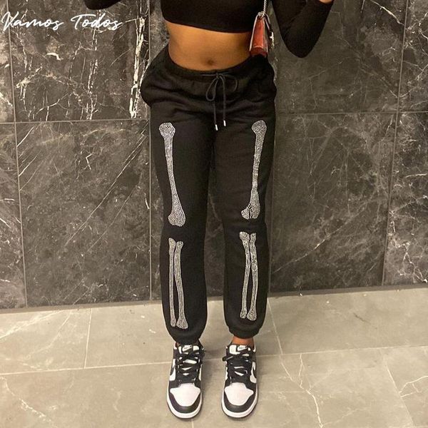 women's pants & capris thick sweatpants skeleton pattern woman trousers hippie loose high waist casual drawstring jogger 2021 autumn va, Black;white
women's pants & capris thick sweatpants skeleton pattern woman trousers hippie loose high waist casual drawstring jogger 2021 autumn va, Black;white
