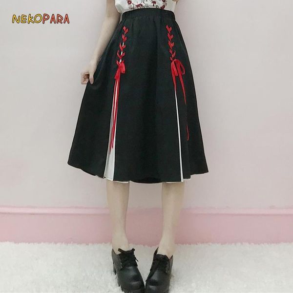 skirts korean preppy style simple black knee length skirt high waist casual women's lace-up trim a-line
skirts korean preppy style simple black knee length skirt high waist casual women's lace-up trim a-line