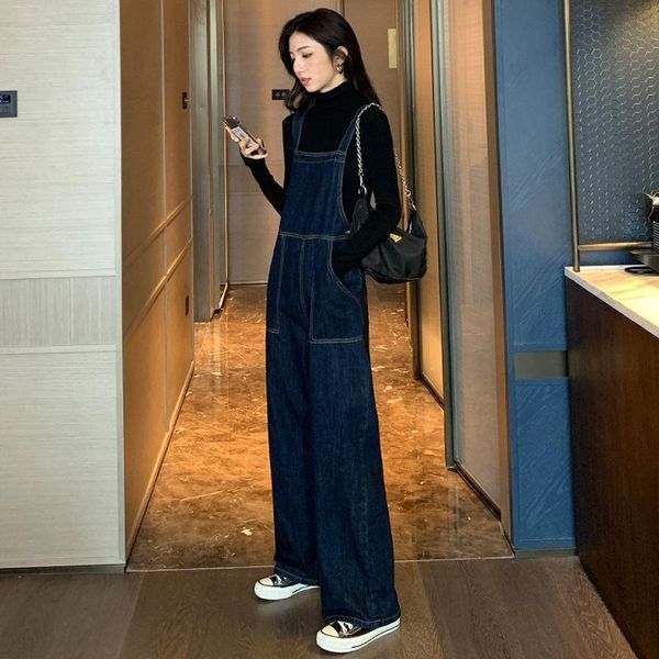 women's jeans woman pants denim suspender for women 2021 loose straight high waist large pocket trousers pantalones vaqueros mujer, Blue
women's jeans woman pants denim suspender for women 2021 loose straight high waist large pocket trousers pantalones vaqueros mujer, Blue