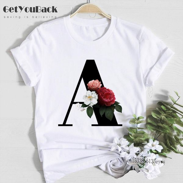 26 alphabet letter men girl t shirts a to combination flowers short sleeve casual korean style female clothes drop, White;black
26 alphabet letter men girl t shirts a to combination flowers short sleeve casual korean style female clothes drop, White;black