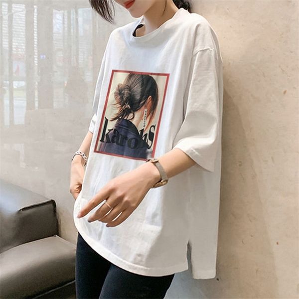 arrival european style summer women o-neck casual t-shirt loose print long cotton tee shirt femme plus size c03 210512, White
arrival european style summer women o-neck casual t-shirt loose print long cotton tee shirt femme plus size c03 210512, White