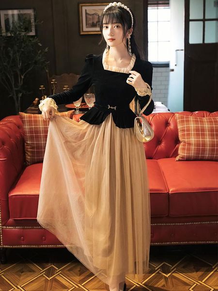 casual dresses wind restoring ancient ways is fake two piece dress design feels velvet splicing thin gauze 8332 temperament, Black;gray
casual dresses wind restoring ancient ways is fake two piece dress design feels velvet splicing thin gauze 8332 temperament, Black;gray