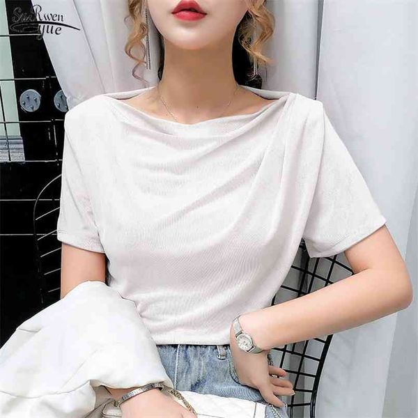 short sleeve women summer t-shirt loose off-shoulder slash neck bright sequined white tee shirts chic fashion tshirt 10096 210421
short sleeve women summer t-shirt loose off-shoulder slash neck bright sequined white tee shirts chic fashion tshirt 10096 210421