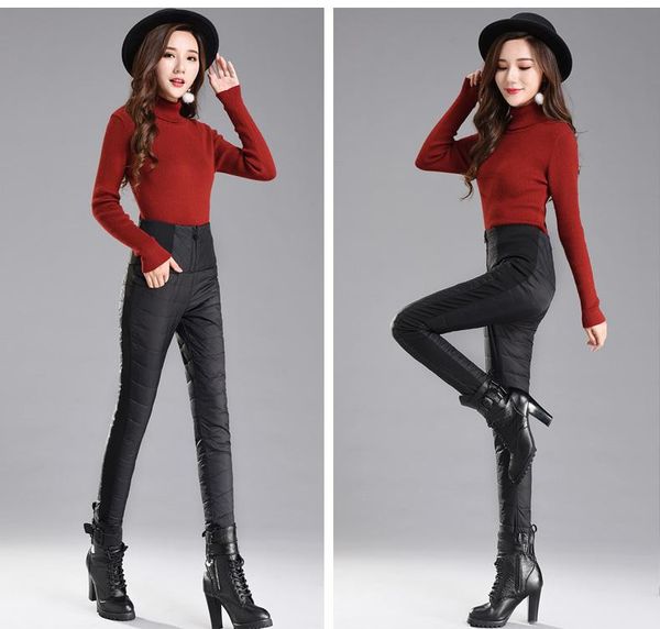 obrix high elastic waist winter thickened white duck down female pants casual style comfortable solid color trousers for women women's, Black;white
obrix high elastic waist winter thickened white duck down female pants casual style comfortable solid color trousers for women women's, Black;white