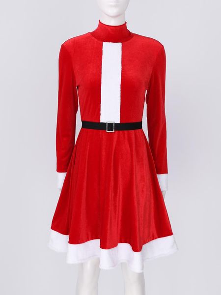 casual dresses womens high neck long sleeve velvet dress christmas holiday costume flannel trimming zipper with belt for, Black;gray
casual dresses womens high neck long sleeve velvet dress christmas holiday costume flannel trimming zipper with belt for, Black;gray