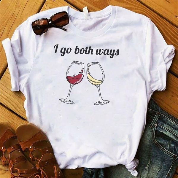 i go both ways wine womens t shirts printed short sleeve tee female clothes graphic, White
i go both ways wine womens t shirts printed short sleeve tee female clothes graphic, White