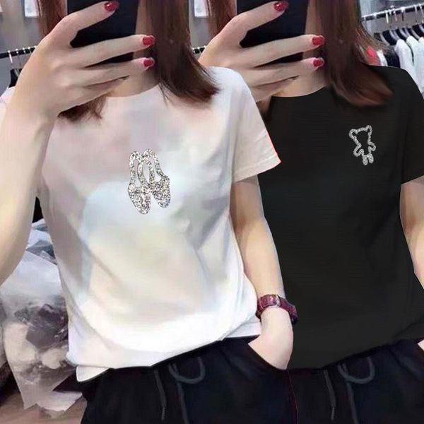 women's t-shirt cotton short sleeve summer simple loose casual versatile white drill half clothes
women's t-shirt cotton short sleeve summer simple loose casual versatile white drill half clothes