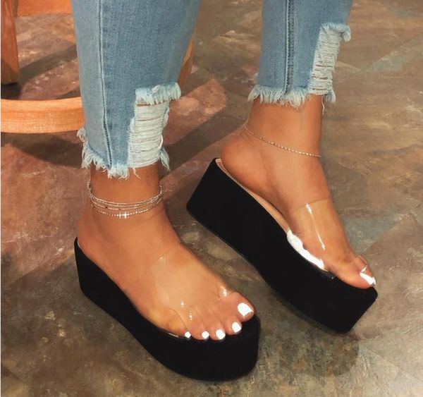 slippers fashion women's sandals transparent roman flats casual beach platform, Black
slippers fashion women's sandals transparent roman flats casual beach platform, Black