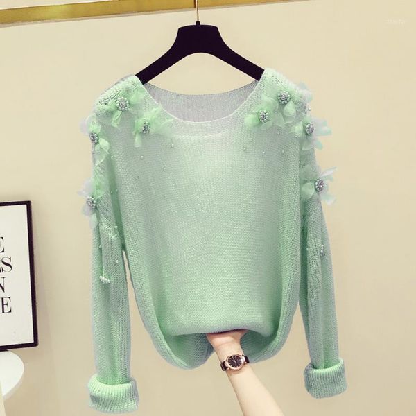 women's sweaters heavy industry beads three-dimensional flower long-sleeved sweater for women 2021 autumn winter loose outerwear, White;black
women's sweaters heavy industry beads three-dimensional flower long-sleeved sweater for women 2021 autumn winter loose outerwear, White;black