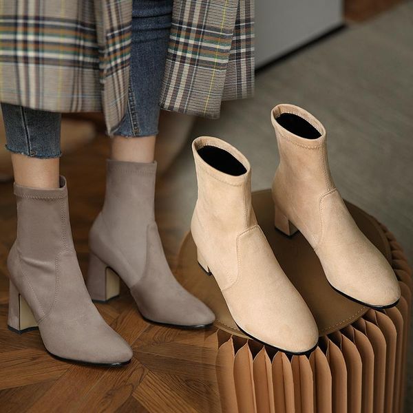 boots fashion est suede leather women ankle autumn winter female high heels shoes slip-on woman wedding basic footwear, Black
boots fashion est suede leather women ankle autumn winter female high heels shoes slip-on woman wedding basic footwear, Black