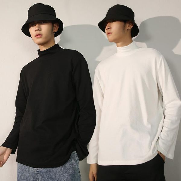 men's t-shirts spring and summer long sleeves lycra cotton casual loose solid color oversize men clothes, White;black
men's t-shirts spring and summer long sleeves lycra cotton casual loose solid color oversize men clothes, White;black