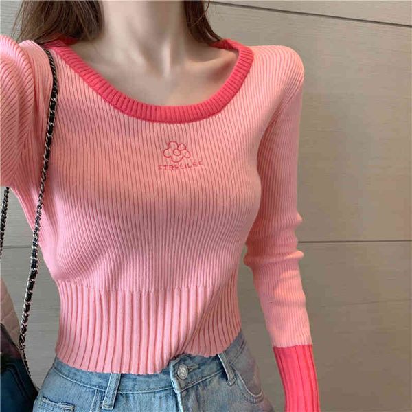 women's knits & tees autumn slim pink long-sleeved crop thin knit wear sweater xbkx, White
women's knits & tees autumn slim pink long-sleeved crop thin knit wear sweater xbkx, White