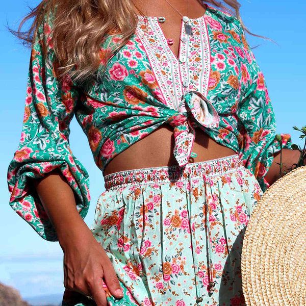 women's blouses & shirts spring summer women long sleeve vintage floral printed shirt blouse boho casual beach blusas qcjj, White
women's blouses & shirts spring summer women long sleeve vintage floral printed shirt blouse boho casual beach blusas qcjj, White