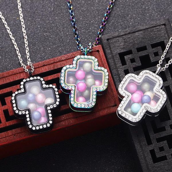 5pcs colorful necklace vintage cross oil diffuser perfume lockets pendants pendant necklaces, Silver
5pcs colorful necklace vintage cross oil diffuser perfume lockets pendants pendant necklaces, Silver