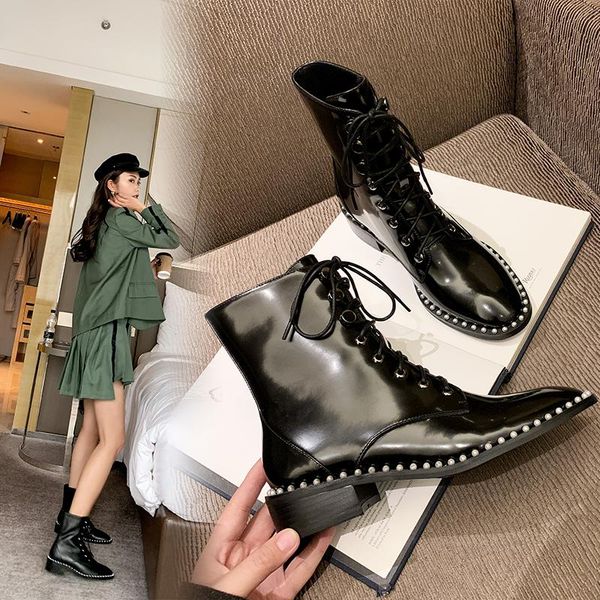 boots ins women ankle natural leather cowhide autumn and winter fashion velvet womens with pearl sole, Black
boots ins women ankle natural leather cowhide autumn and winter fashion velvet womens with pearl sole, Black