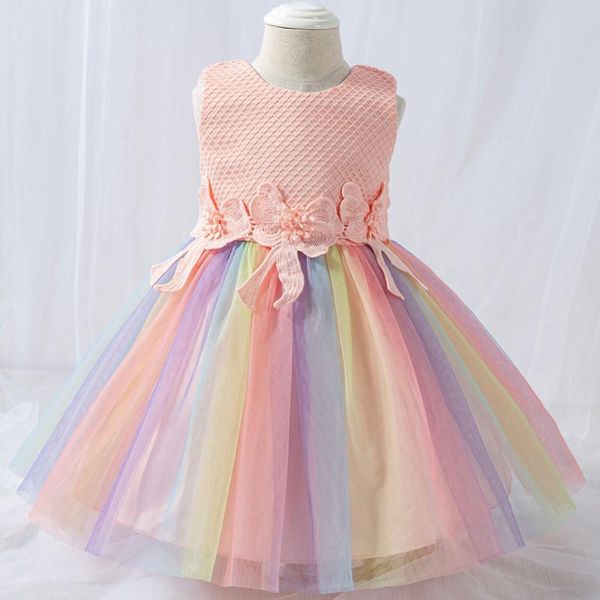 girl's dress, toddler's rainbow mesh sleeveless embroidery back lace up waist bow dresses for born summer 2021, Red;yellow
girl's dress, toddler's rainbow mesh sleeveless embroidery back lace up waist bow dresses for born summer 2021, Red;yellow