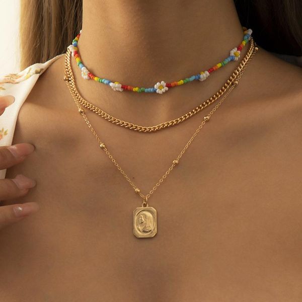 chains bohemian mix and match colorful rice bead necklace pastoral geometry simple square brand combination item ornaments, Silver
chains bohemian mix and match colorful rice bead necklace pastoral geometry simple square brand combination item ornaments, Silver