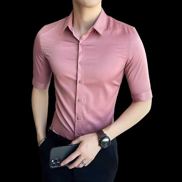 men's casual shirts 2021 summer arrival half sleeve shirt solid slim fit male social business white black men dress
men's casual shirts 2021 summer arrival half sleeve shirt solid slim fit male social business white black men dress