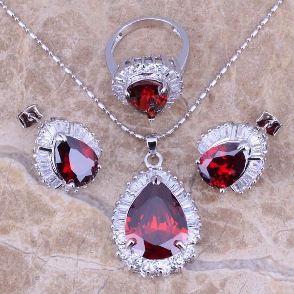 earrings & necklace gallant red garnet silver plated jewelry sets pendant ring size 6 / 7 8 9 10 s0100
earrings & necklace gallant red garnet silver plated jewelry sets pendant ring size 6 / 7 8 9 10 s0100