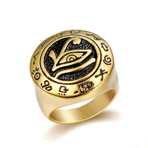 gift for men silver & gold color egyptian eye of horus talisman 316l stainless steel biker ring fashion jewelry cluster rings, Golden;silver
gift for men silver & gold color egyptian eye of horus talisman 316l stainless steel biker ring fashion jewelry cluster rings, Golden;silver