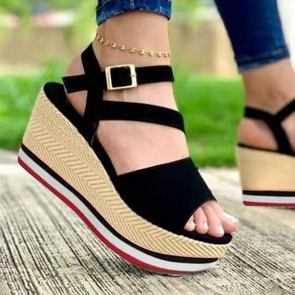 summer sandals women candy color wedges platform ladies shoes fashion slip on strap cross casual slippers, Black
summer sandals women candy color wedges platform ladies shoes fashion slip on strap cross casual slippers, Black
