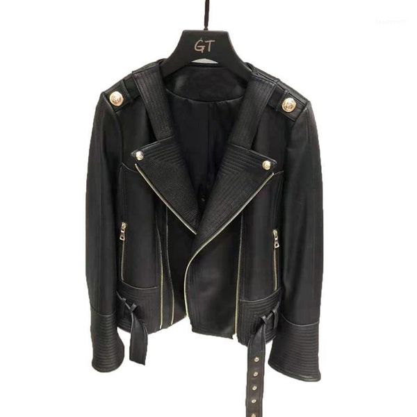autumn and spring 2021 fashion women coat genuine leather jacket moto & biker style turn-down collar female clothes fn0023 women's faux, Black
autumn and spring 2021 fashion women coat genuine leather jacket moto & biker style turn-down collar female clothes fn0023 women's faux, Black