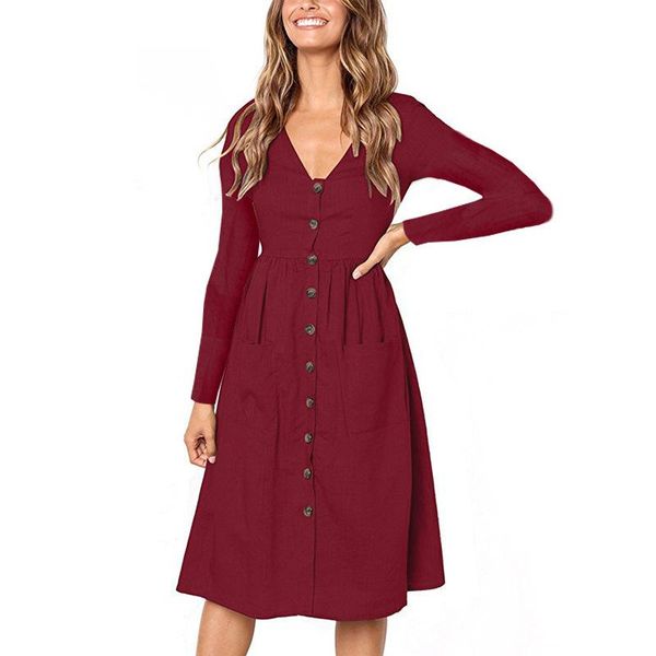 casual dresses 2021 autumn vintage solid pockets women elegant a-line v-neck slim empire long sleeve female dress gothic clothes, Black;gray
casual dresses 2021 autumn vintage solid pockets women elegant a-line v-neck slim empire long sleeve female dress gothic clothes, Black;gray