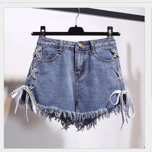 women's shorts denim women 2021 summer high waists lace up jeans plus size s-3xl casual streetwear short femme, White;black
women's shorts denim women 2021 summer high waists lace up jeans plus size s-3xl casual streetwear short femme, White;black