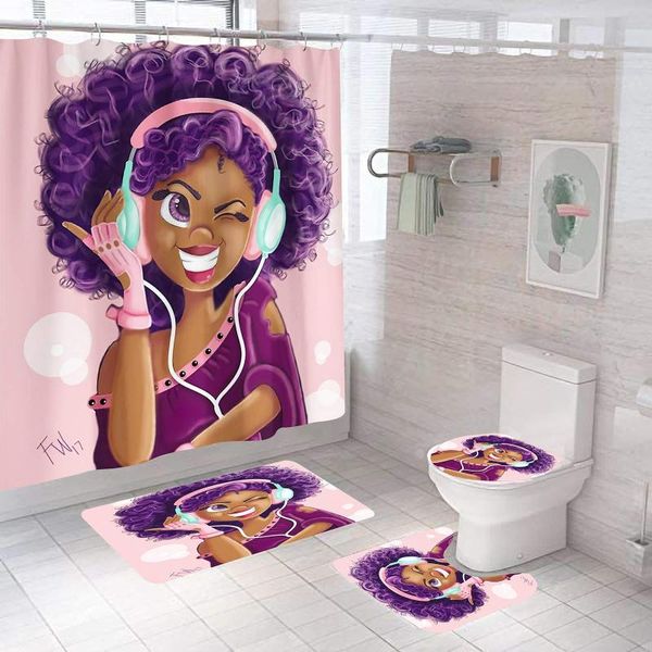 curtain & drapes bathroom set with shower african american sets black girl and rug set4 pcs/set
curtain & drapes bathroom set with shower african american sets black girl and rug set4 pcs/set