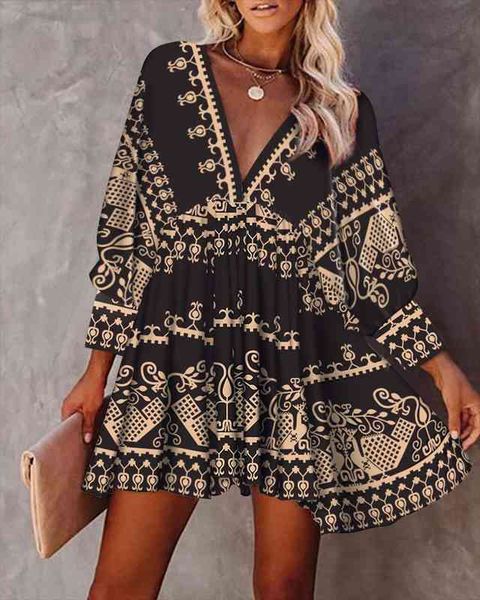 autumn all over print v-neck women dresses fold mini femme casual lace up back flare sleeve robe office lady outfits, Black;gray
autumn all over print v-neck women dresses fold mini femme casual lace up back flare sleeve robe office lady outfits, Black;gray