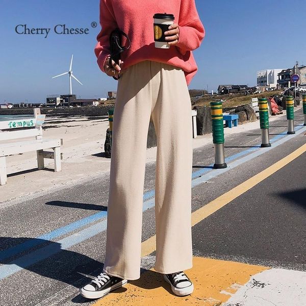 women's pants & capris cherry chesse vintage women solid knitted elastic waist straight trousers female casual, Black;white
women's pants & capris cherry chesse vintage women solid knitted elastic waist straight trousers female casual, Black;white