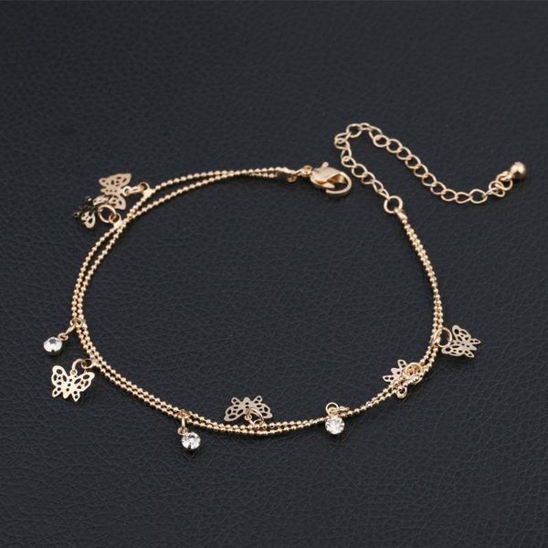 anklets women beach golden butterfly crystal pendant ankle chain anklet bracelet double deck foot tassel jewelry gift, Red;blue
anklets women beach golden butterfly crystal pendant ankle chain anklet bracelet double deck foot tassel jewelry gift, Red;blue