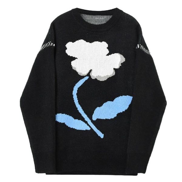 women's sweaters floral jacquard black sweater women loose outer wear autumn lazy style pullover long-sleeve casual female, White;black
women's sweaters floral jacquard black sweater women loose outer wear autumn lazy style pullover long-sleeve casual female, White;black